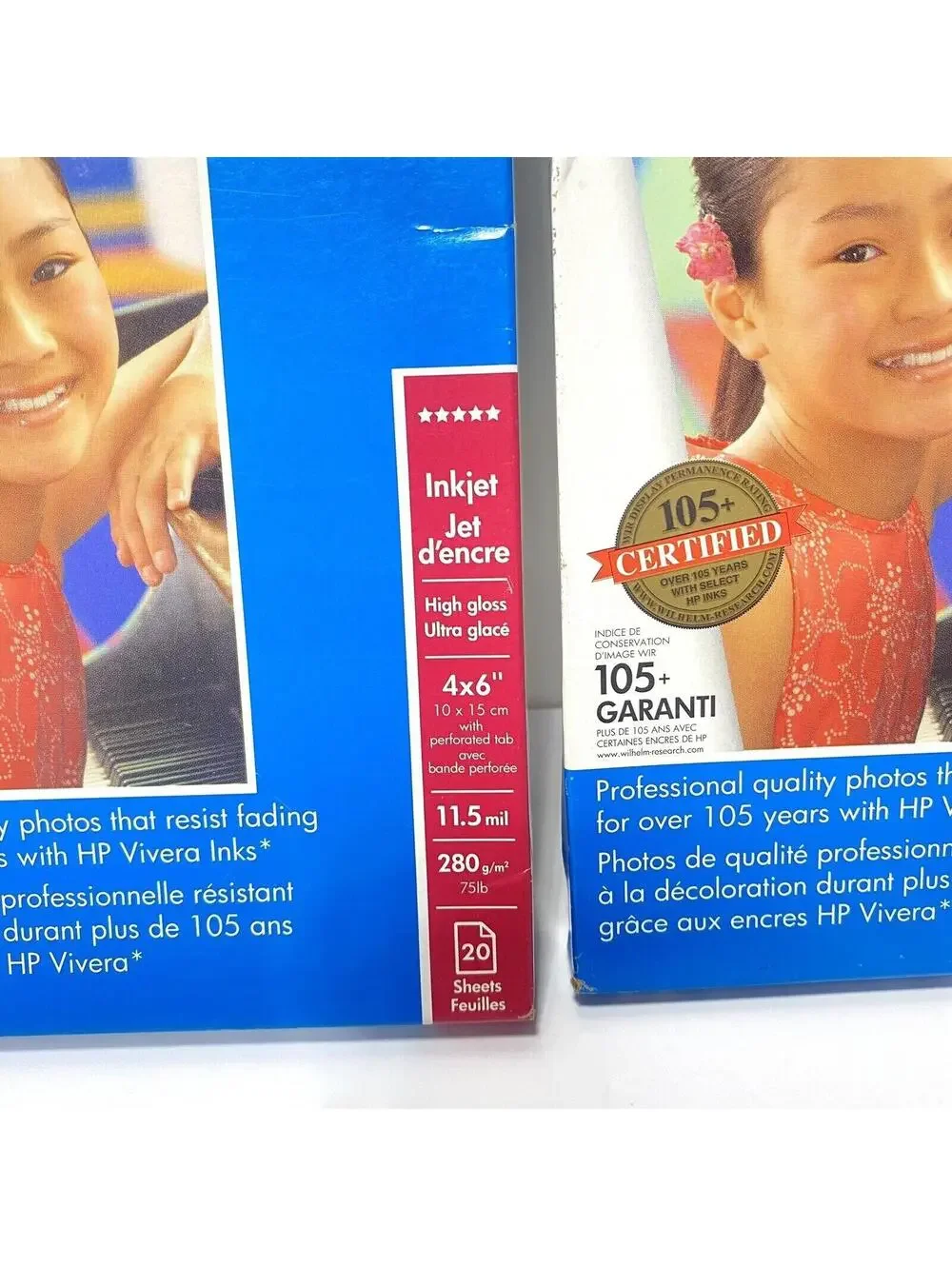 Premium Plus HP Photo Paper 2-Box Set High Gloss Inkjet 4x6